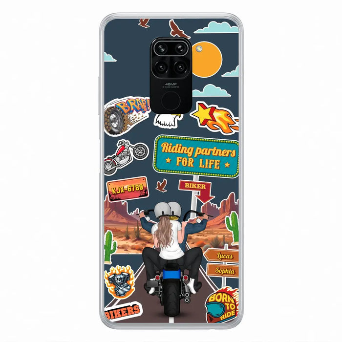 Custom Personalized Motorcycle Couple Phone Case - Gift Idea For Couple/ Husband & Wife/ Bikers - Case Xiaomi/ Oppo/ Huawei