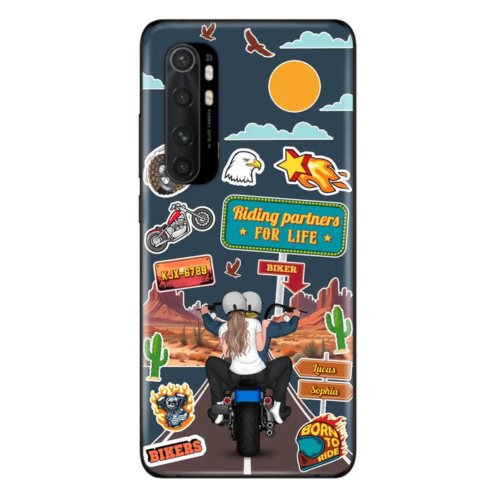 Custom Personalized Motorcycle Couple Phone Case - Gift Idea For Couple/ Husband & Wife/ Bikers - Case Xiaomi/ Oppo/ Huawei