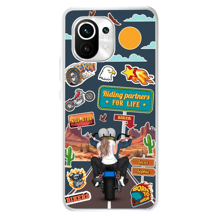 Custom Personalized Motorcycle Couple Phone Case - Gift Idea For Couple/ Husband & Wife/ Bikers - Case Xiaomi/ Oppo/ Huawei