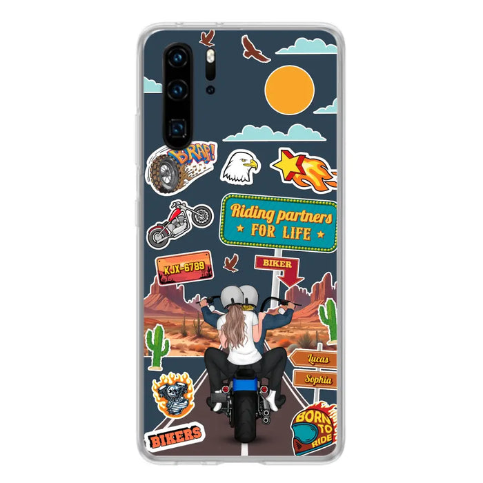 Custom Personalized Motorcycle Couple Phone Case - Gift Idea For Couple/ Husband & Wife/ Bikers - Case Xiaomi/ Oppo/ Huawei