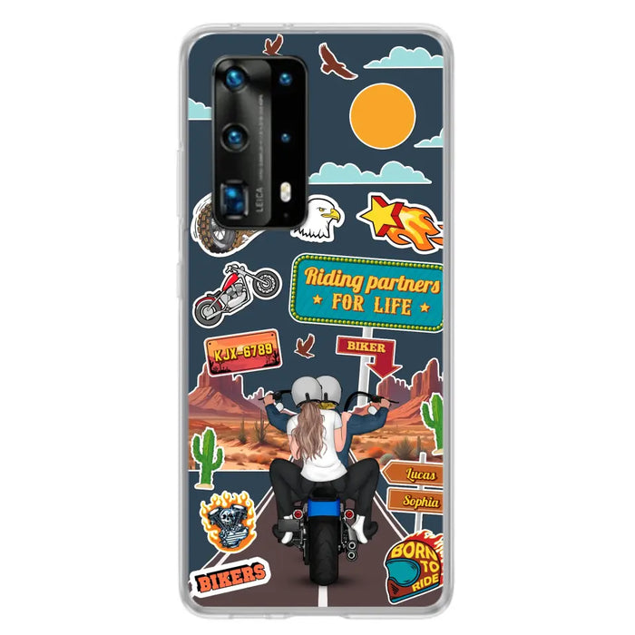 Custom Personalized Motorcycle Couple Phone Case - Gift Idea For Couple/ Husband & Wife/ Bikers - Case Xiaomi/ Oppo/ Huawei