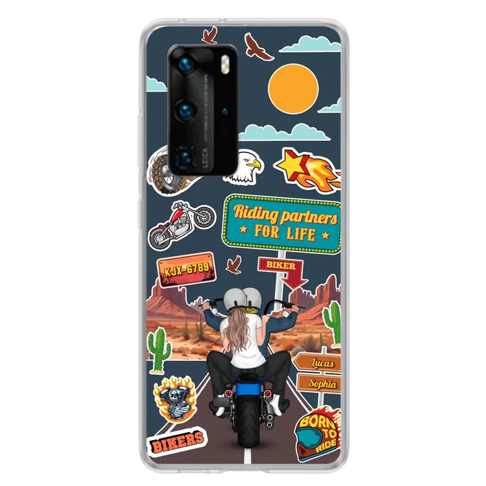 Custom Personalized Motorcycle Couple Phone Case - Gift Idea For Couple/ Husband & Wife/ Bikers - Case Xiaomi/ Oppo/ Huawei