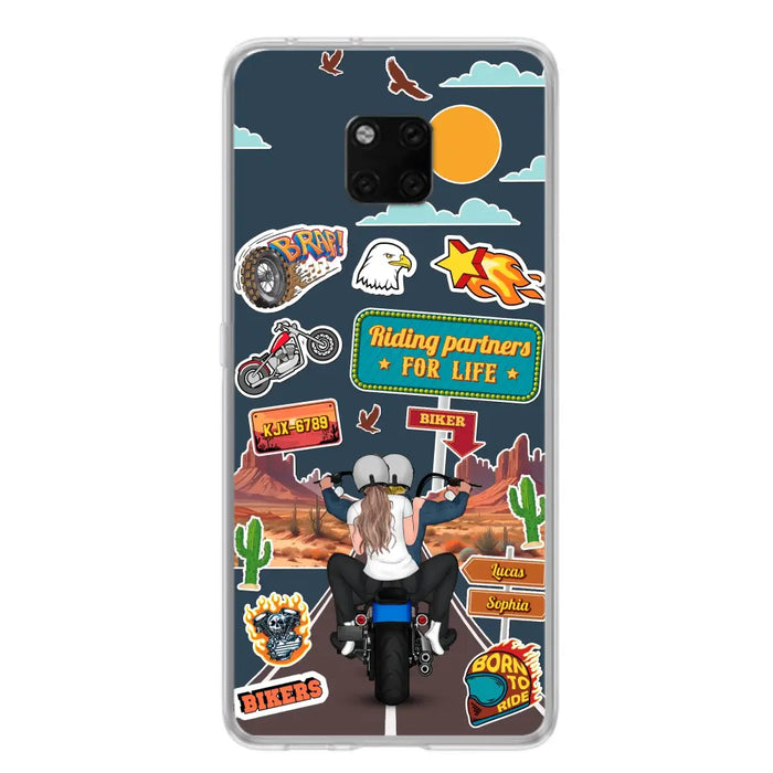 Custom Personalized Motorcycle Couple Phone Case - Gift Idea For Couple/ Husband & Wife/ Bikers - Case Xiaomi/ Oppo/ Huawei