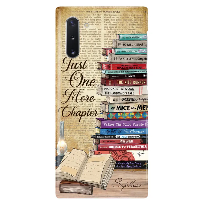 Custom Personalized Reading Book Phone Case - Gift Idea For Book Lovers - Just One More Chapter - Case For iPhone/ Samsung