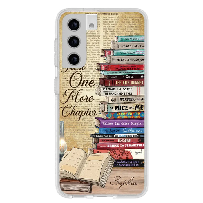 Custom Personalized Reading Book Phone Case - Gift Idea For Book Lovers - Just One More Chapter - Case For iPhone/ Samsung