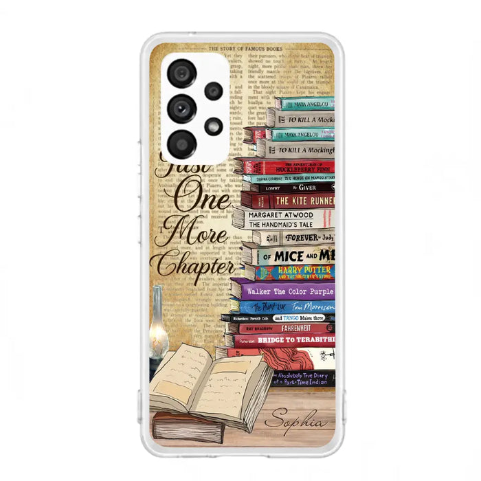 Custom Personalized Reading Book Phone Case - Gift Idea For Book Lovers - Just One More Chapter - Case For iPhone/ Samsung