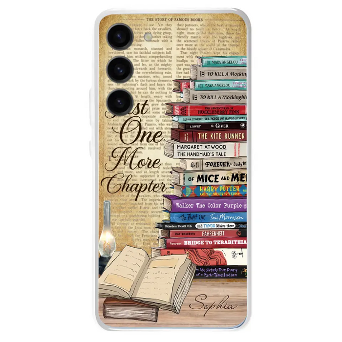 Custom Personalized Reading Book Phone Case - Gift Idea For Book Lovers - Just One More Chapter - Case For iPhone/ Samsung