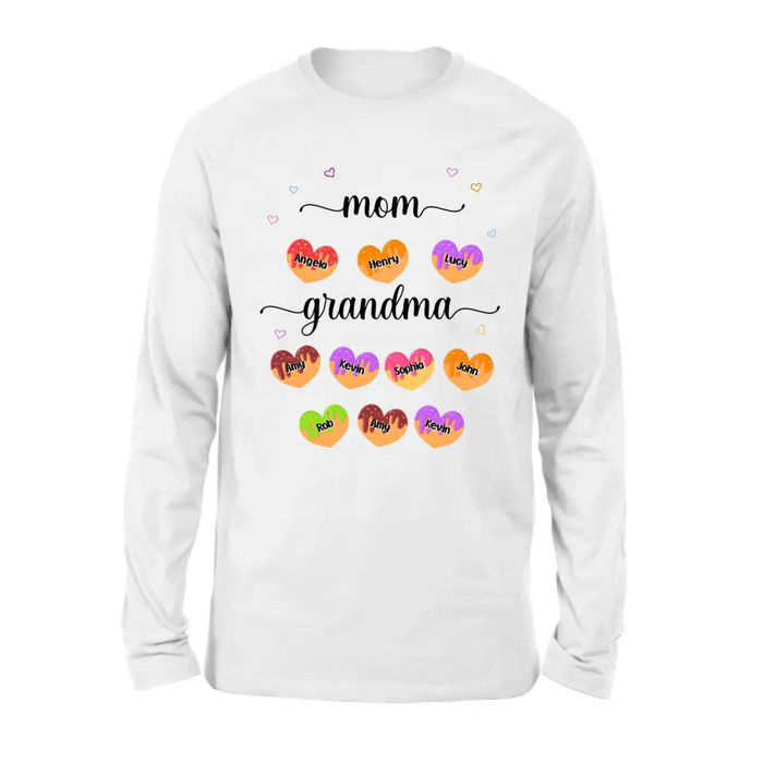 Personalized Grandma Shirt/ Hoodie - Gift Idea To Mom/Grandma with up to 5 Kids and 10 Grandkids