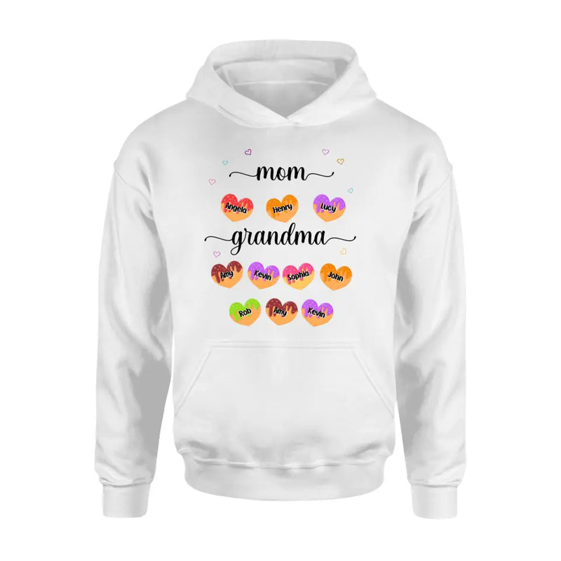 Personalized Grandma Shirt/ Hoodie - Gift Idea To Mom/Grandma with up to 5 Kids and 10 Grandkids