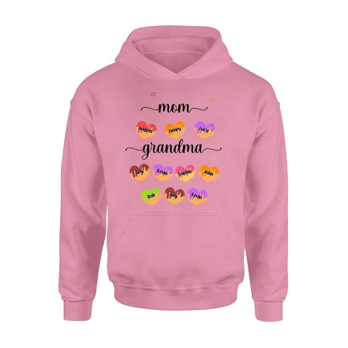Personalized Grandma Shirt/ Hoodie - Gift Idea To Mom/Grandma with up to 5 Kids and 10 Grandkids
