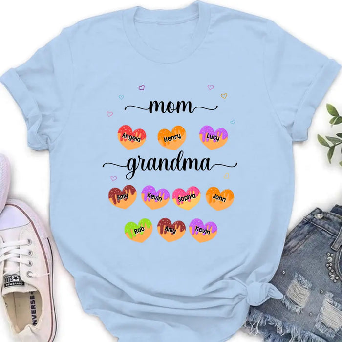 Personalized Grandma Shirt/ Hoodie - Gift Idea To Mom/Grandma with up to 5 Kids and 10 Grandkids