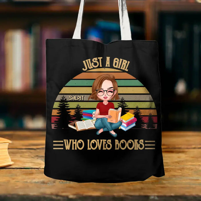 Custom Personalized Retro Sun Reading Canvas Bag - Gift Idea For Book Lover - Life Is Better With Books