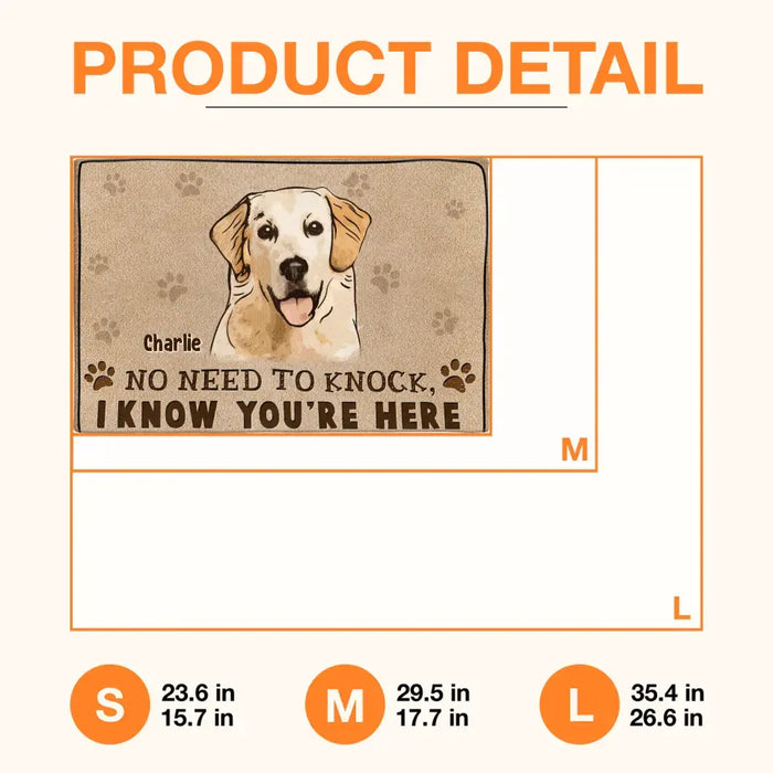 Custom Personalized Welcome Doormat - Upload Pet's Photos - Gift Idea For Dog Lover - No Need To Knock We Know You're Here