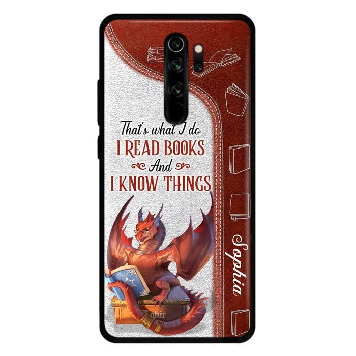 Custom Personalized Red Book Dragon Phone Case - Gift Idea For Book Lovers - That's What I Do I Read Books And I Know Things - Case For Xiaomi/ Oppo/ Huawei