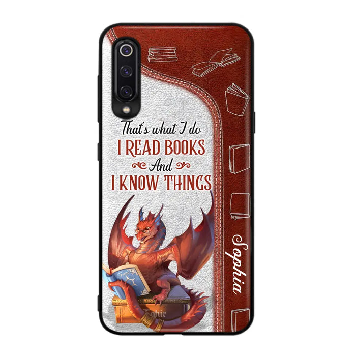 Custom Personalized Red Book Dragon Phone Case - Gift Idea For Book Lovers - That's What I Do I Read Books And I Know Things - Case For Xiaomi/ Oppo/ Huawei