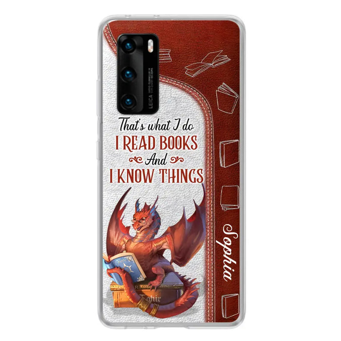 Custom Personalized Red Book Dragon Phone Case - Gift Idea For Book Lovers - That's What I Do I Read Books And I Know Things - Case For Xiaomi/ Oppo/ Huawei