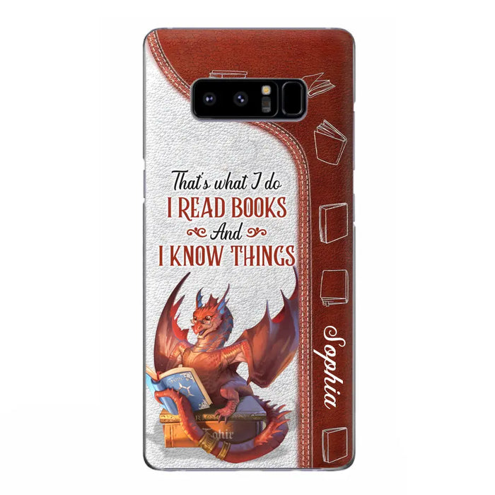 Custom Personalized Red Book Dragon Phone Case - Gift Idea For Book Lovers - That's What I Do I Read Books And I Know Things - Case For iPhone/ Samsung