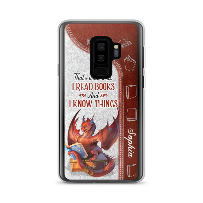 Custom Personalized Red Book Dragon Phone Case - Gift Idea For Book Lovers - That's What I Do I Read Books And I Know Things - Case For iPhone/ Samsung