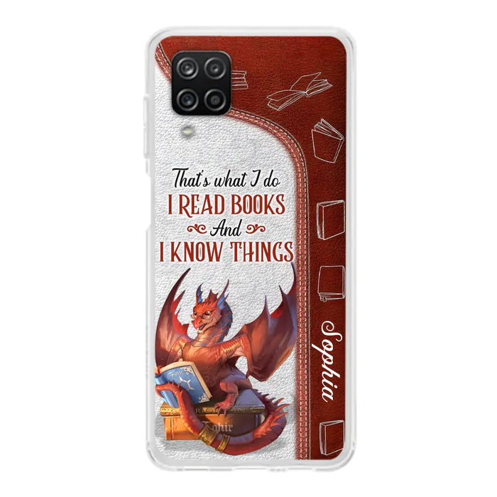 Custom Personalized Red Book Dragon Phone Case - Gift Idea For Book Lovers - That's What I Do I Read Books And I Know Things - Case For iPhone/ Samsung