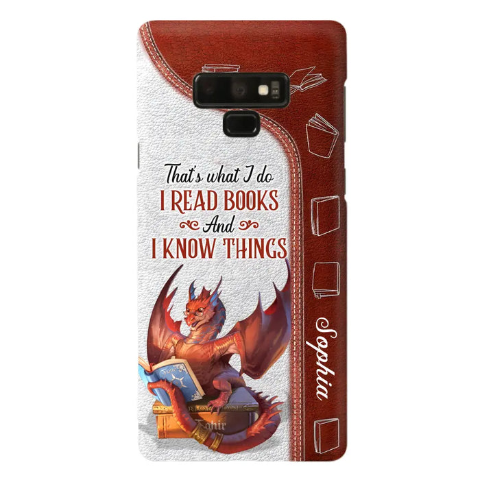 Custom Personalized Red Book Dragon Phone Case - Gift Idea For Book Lovers - That's What I Do I Read Books And I Know Things - Case For iPhone/ Samsung