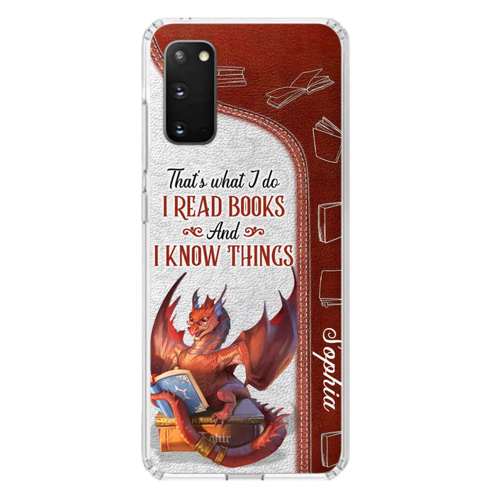 Custom Personalized Red Book Dragon Phone Case - Gift Idea For Book Lovers - That's What I Do I Read Books And I Know Things - Case For iPhone/ Samsung