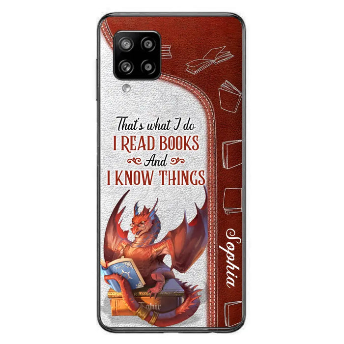 Custom Personalized Red Book Dragon Phone Case - Gift Idea For Book Lovers - That's What I Do I Read Books And I Know Things - Case For iPhone/ Samsung