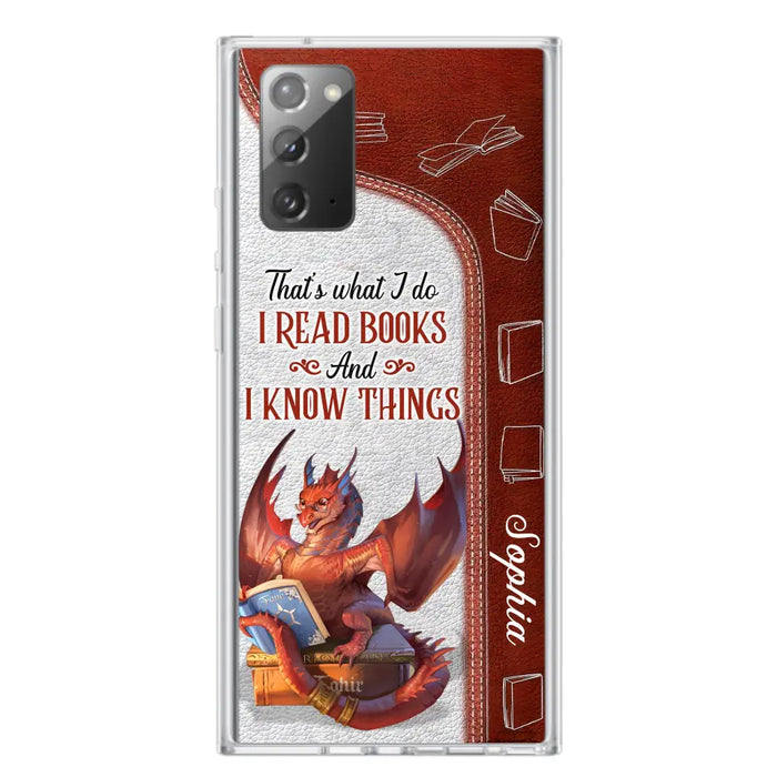 Custom Personalized Red Book Dragon Phone Case - Gift Idea For Book Lovers - That's What I Do I Read Books And I Know Things - Case For iPhone/ Samsung