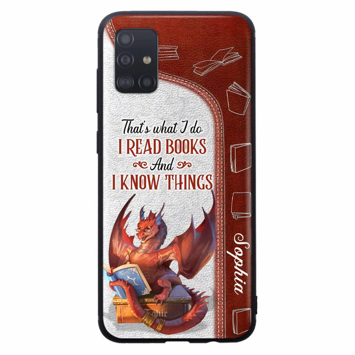 Custom Personalized Red Book Dragon Phone Case - Gift Idea For Book Lovers - That's What I Do I Read Books And I Know Things - Case For iPhone/ Samsung