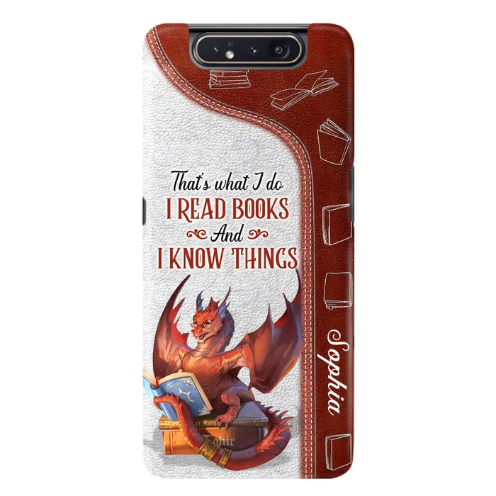 Custom Personalized Red Book Dragon Phone Case - Gift Idea For Book Lovers - That's What I Do I Read Books And I Know Things - Case For iPhone/ Samsung