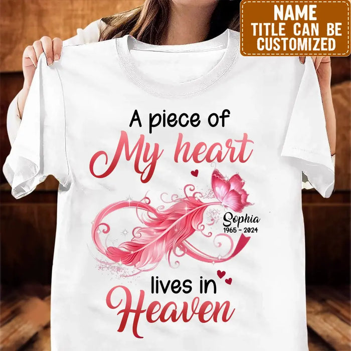 Custom Personalized Memorial Butterfly Infinity Shirt/ Hoodie - Memorial Gift Idea For Family Member - I Will Carry You With Me Until I See You Again