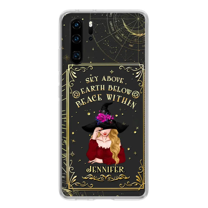 Custom Personalized Witch Tarrot Card Phone Case - Gift Idea For Witch/ Tarrot Lover - Sky Above Earth Below Peace Within - Case For Xiaomi/ Oppo/ Huawei