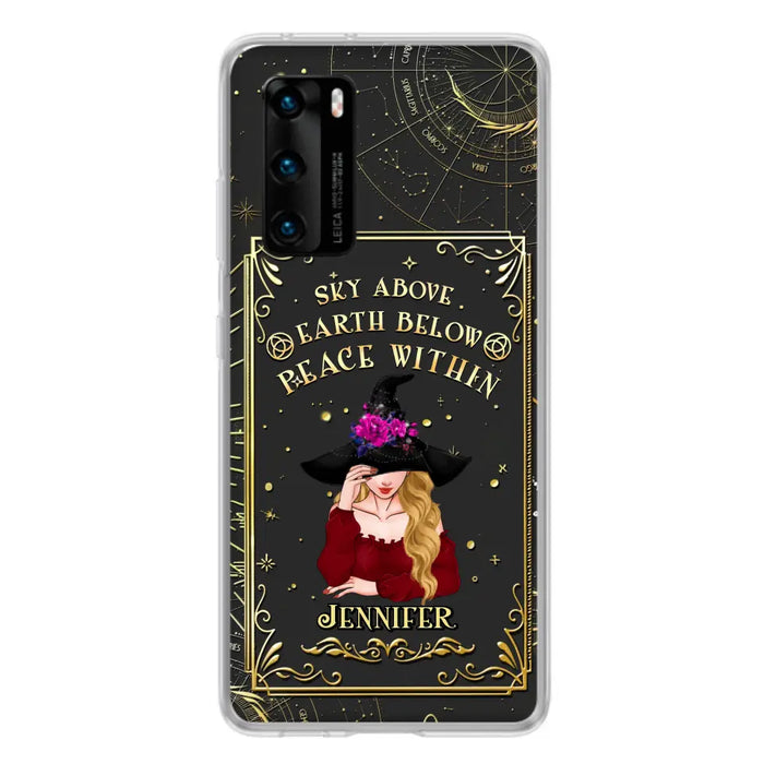 Custom Personalized Witch Tarrot Card Phone Case - Gift Idea For Witch/ Tarrot Lover - Sky Above Earth Below Peace Within - Case For Xiaomi/ Oppo/ Huawei