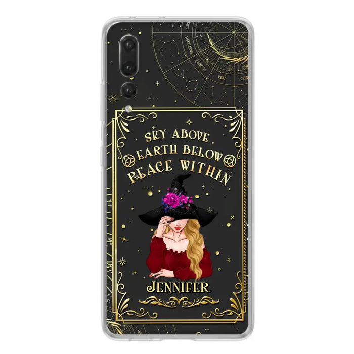 Custom Personalized Witch Tarrot Card Phone Case - Gift Idea For Witch/ Tarrot Lover - Sky Above Earth Below Peace Within - Case For Xiaomi/ Oppo/ Huawei