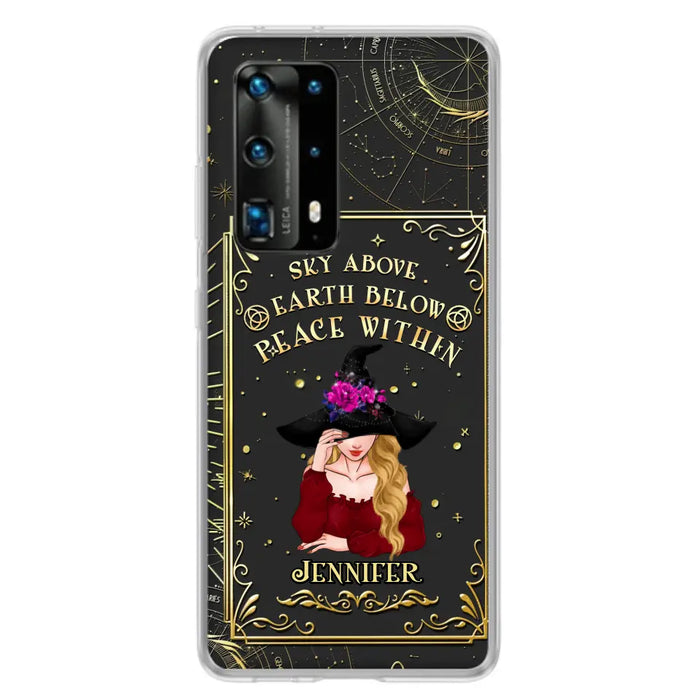 Custom Personalized Witch Tarrot Card Phone Case - Gift Idea For Witch/ Tarrot Lover - Sky Above Earth Below Peace Within - Case For Xiaomi/ Oppo/ Huawei