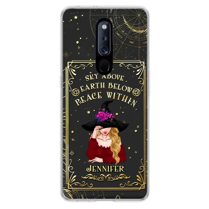 Custom Personalized Witch Tarrot Card Phone Case - Gift Idea For Witch/ Tarrot Lover - Sky Above Earth Below Peace Within - Case For Xiaomi/ Oppo/ Huawei