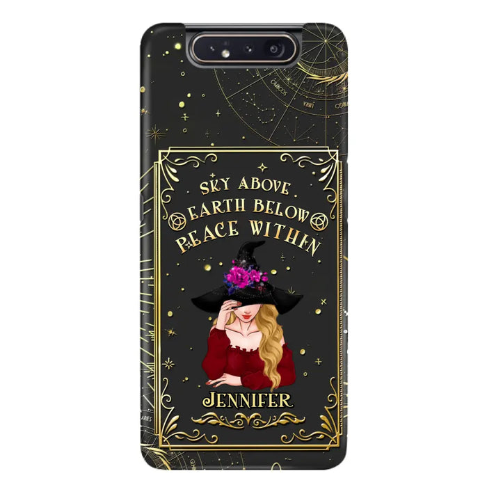 Custom Personalized Witch Tarrot Card Phone Case - Gift Idea For Witch/ Tarrot Lover - Sky Above Earth Below Peace Within - Case For iPhone/ Samsung