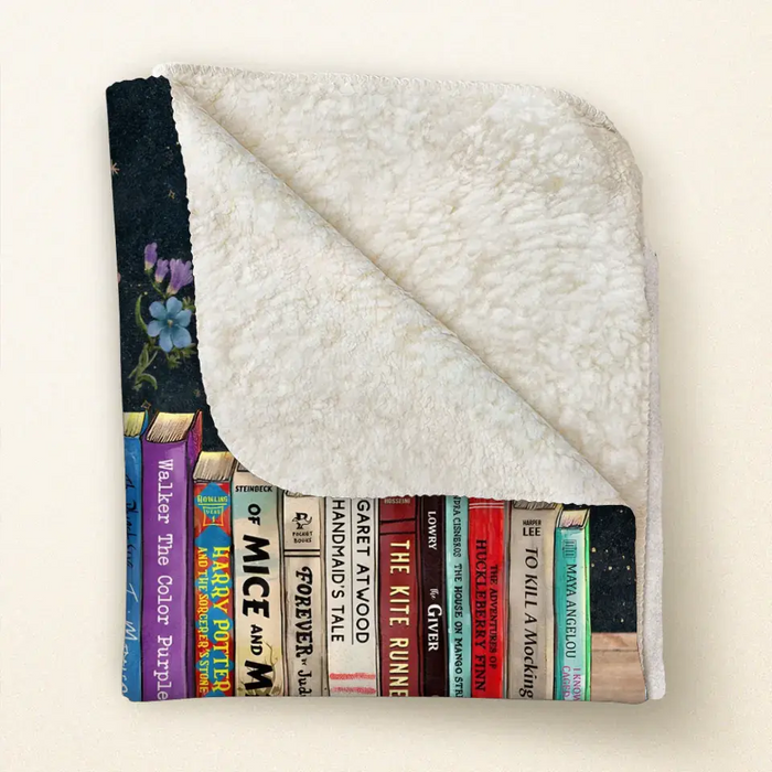 Custom Personalized Reading Girl Quilt/Fleece Throw Blanket - Gift Idea For Book Lover