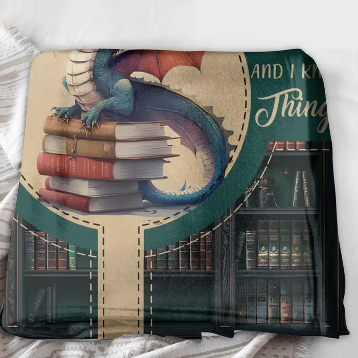 Custom Personalized Reading Book Fleece Throw Blanket/ Quilt - Gift Idea For Reading Lover - That's What I Do I Read Books And I Know Things