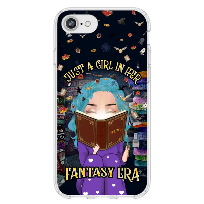 Custom Personalized Reading Book Phone Case - Gift Idea For Book Lovers - Just A Girl In Her Fantasy Era - Case For iPhone/ Samsung