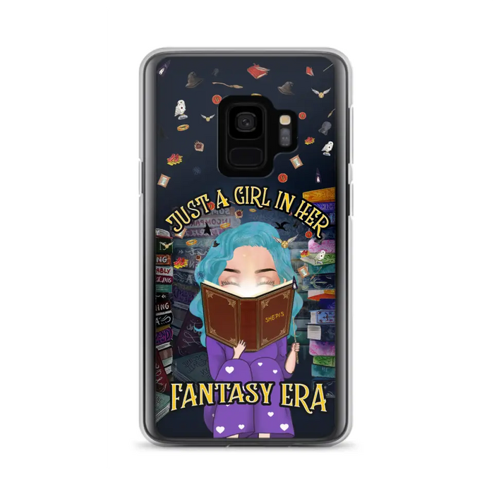 Custom Personalized Reading Book Phone Case - Gift Idea For Book Lovers - Just A Girl In Her Fantasy Era - Case For iPhone/ Samsung