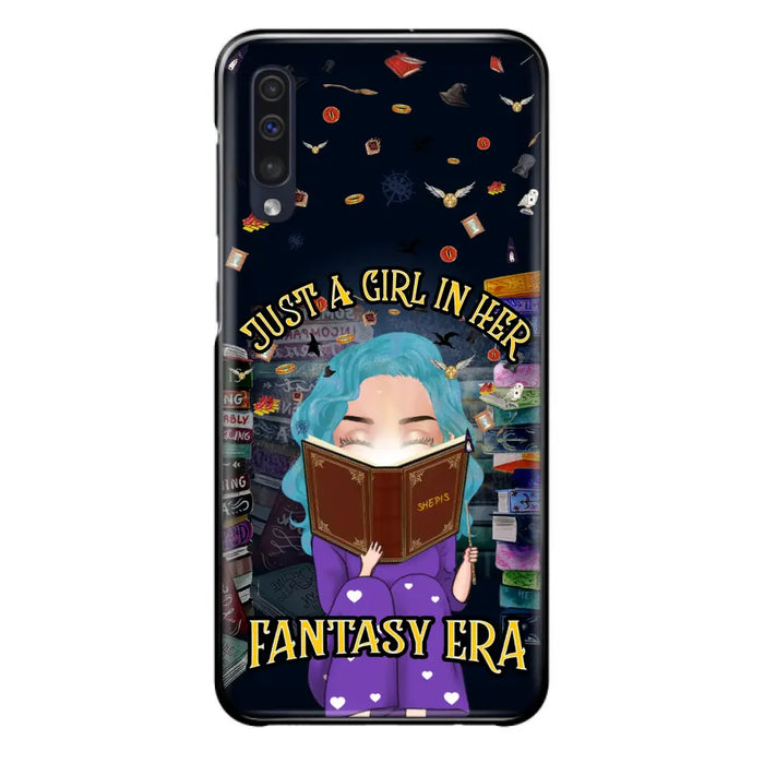 Custom Personalized Reading Book Phone Case - Gift Idea For Book Lovers - Just A Girl In Her Fantasy Era - Case For iPhone/ Samsung