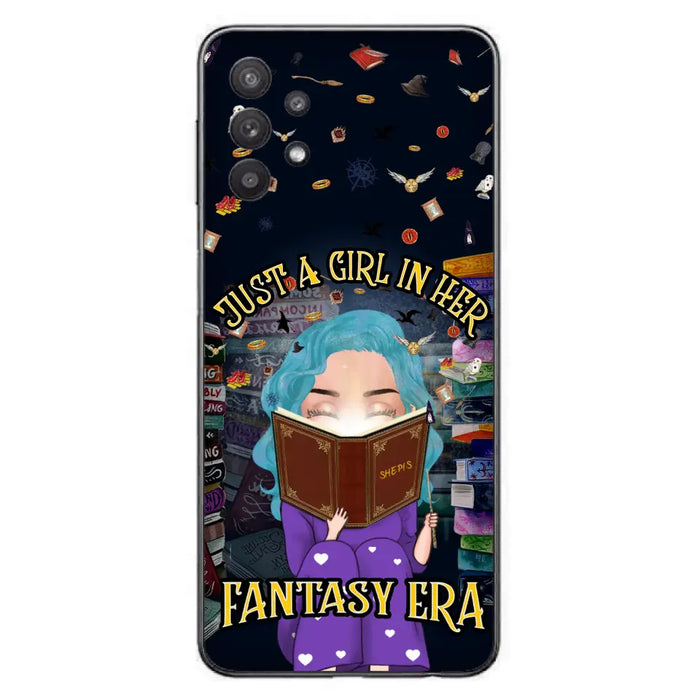 Custom Personalized Reading Book Phone Case - Gift Idea For Book Lovers - Just A Girl In Her Fantasy Era - Case For iPhone/ Samsung