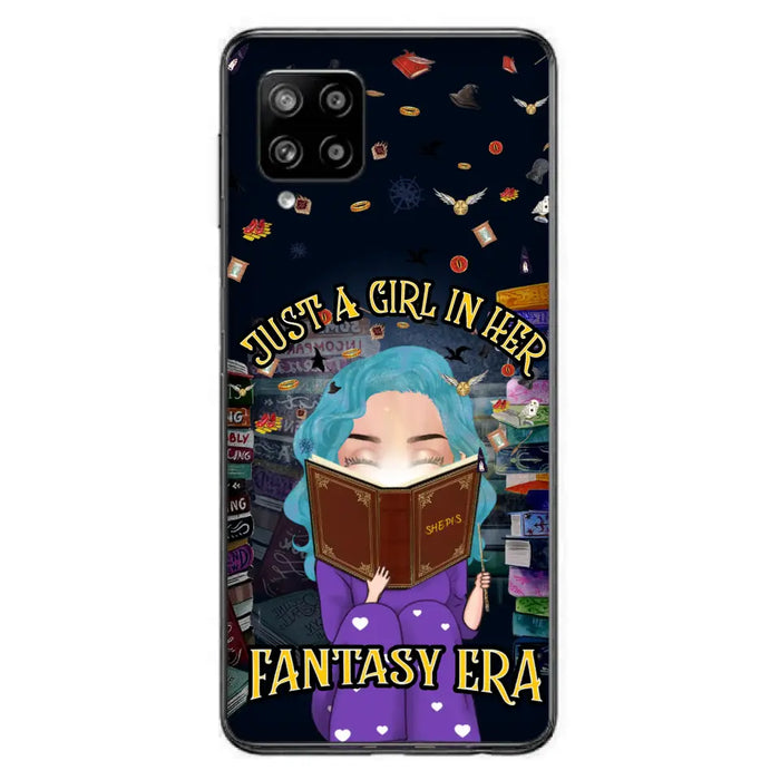 Custom Personalized Reading Book Phone Case - Gift Idea For Book Lovers - Just A Girl In Her Fantasy Era - Case For iPhone/ Samsung