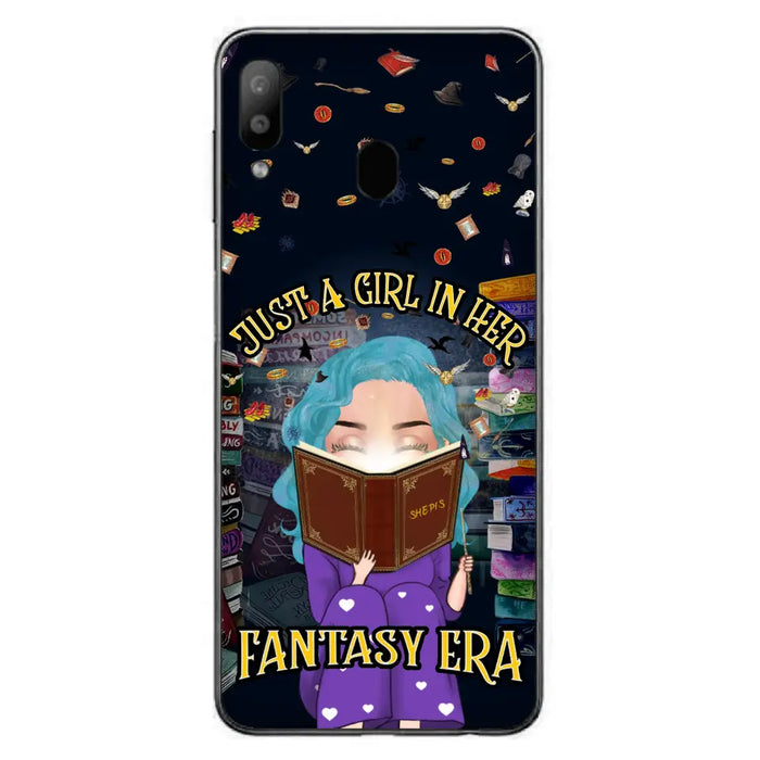 Custom Personalized Reading Book Phone Case - Gift Idea For Book Lovers - Just A Girl In Her Fantasy Era - Case For iPhone/ Samsung