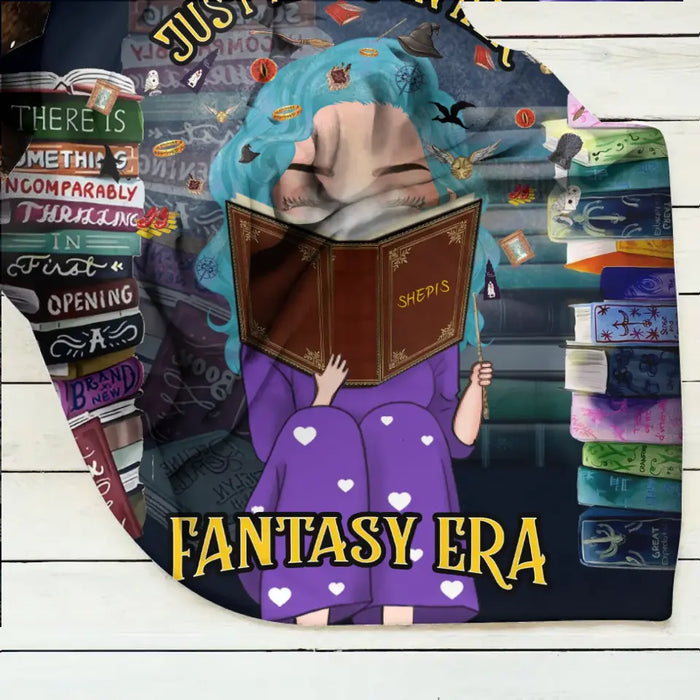 Custom Personalized Reading Book Quilt/Fleece Throw Blanket - Gift Idea For Books Lover - Just A Girl In Her Fantasy Era