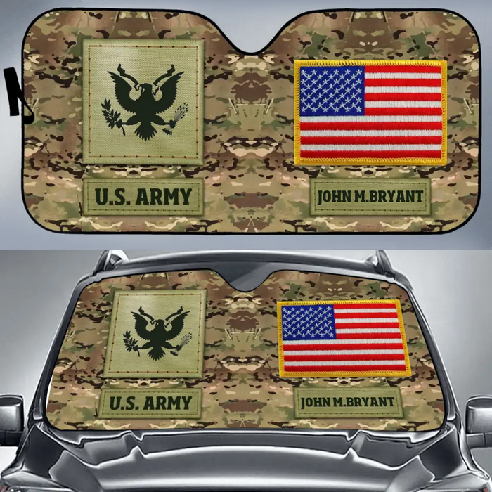 Custom Personalized Veteran Sunshade - Gift Idea To Veteran/ Father/ Husband