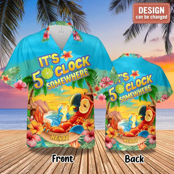 Custom Personalized Parrot Hawaiian Shirt - Gitt Idea For Summer/ Friends/ Family - It's 5 O'clock Somewhere