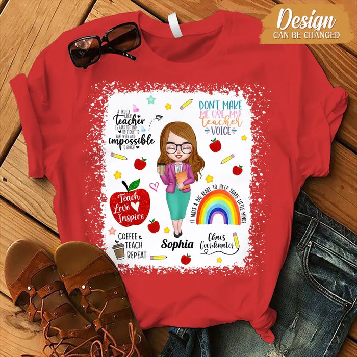 Custom Personalized Teach Love Inspire Teacher AOP T-shirt - Gift Idea For Teacher