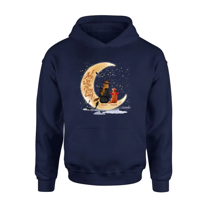 Custom Personalized Witch Dog T-shirt/ Long Sleeve/ Sweatshirt/ Hoodie - Gift Idea For Dog Lover - I Love You To The Moon & Back