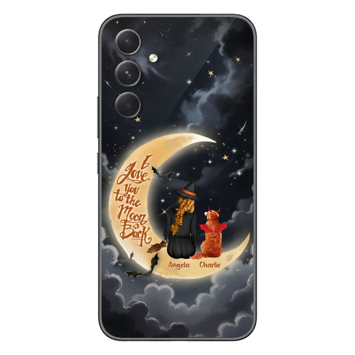 Custom Personalized Witch Dog Phone Case - Gift Idea To Dog Mom/ Dog Lover - I Love You To The Moon And Back - Case For Xiaomi/ Oppo/ Huawei